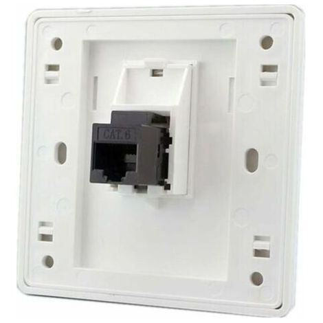 FENOPLASTICA-Femelle à femelle CAT6 Gigabit prise murale réseau double passage RJ45 LAN façade Internet prise de courant droite, 86x86mm 1 pcs (1/4)