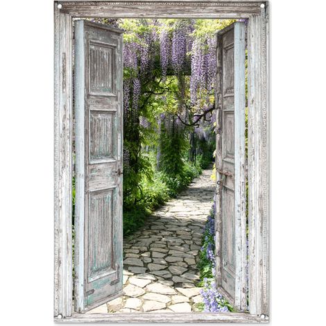POSTER DE JARDIN Percée - Forêt - Pierres - Printemps 80x120 cm (1/5)