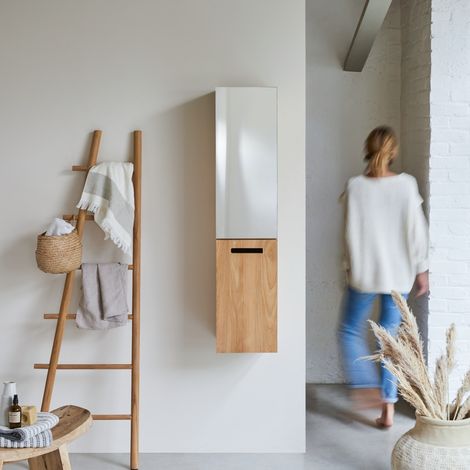 Colonne miroir en bois de teck 130 Line (1/5)