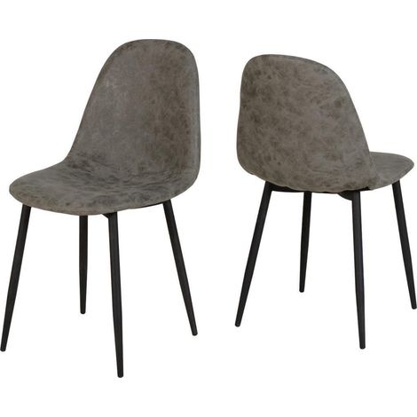 Athens Chair Grey Faux Leather Priced per PAIR (1/2)