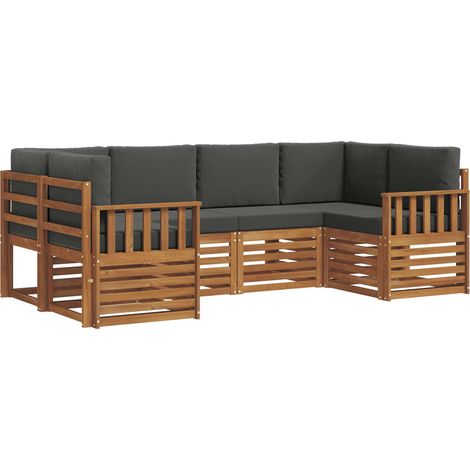 Conjunto de Sofá Seccional con cojín 6 pcs Natural y Antracita vidaXL (1/5)