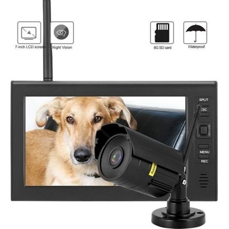 Security Monitor - Cikonielf - 602D11 - 4 Cameras - 7-inch LCD Screen - IR Night Vision (1/4)