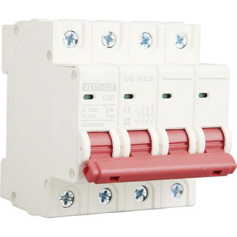 Disjoncteur miniature 4P de pouvoir de coupure de 6000 A disjoncteur miniature pour système photovoltaïque solaire 1000 V CC 50 A (1/5)