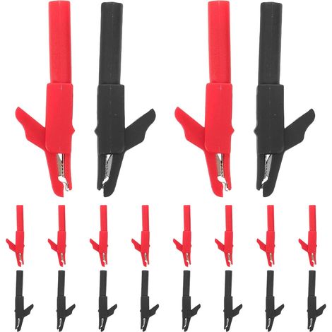 Lot de 20 cordons pour multimètre avec pinces crocodiles isolées : pinces électriques avec prise banane de 4 mm – Fournitures pour tests électriques et automobiles (1/5)