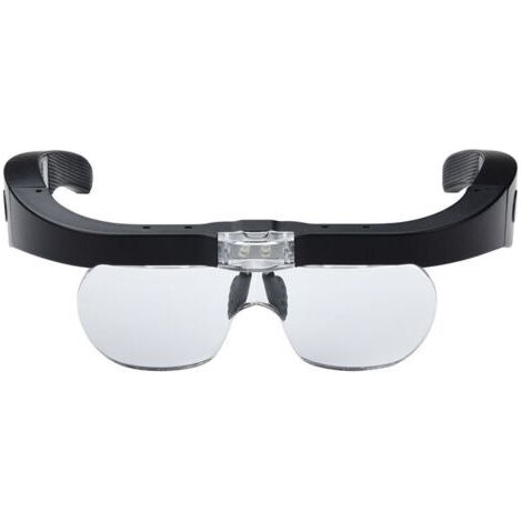 Lunettes Loupe avec 2 Lumières LED, Frontale Grossissantes Casque Loupe Mains Libres pour Couture, Lecture Réparations, Bijoux, Montres et Artisanat, 4 Lentilles Détachables (1/5)
