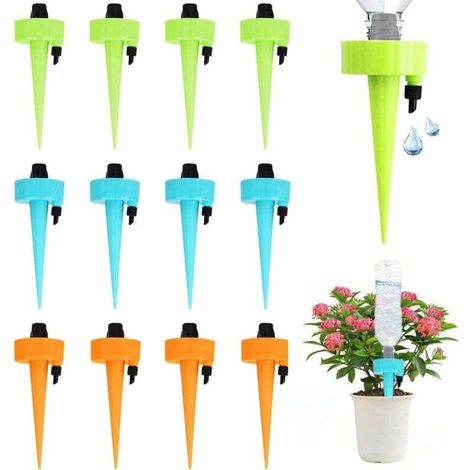 Système d'Arrosage Automatique 12 Pièces - Goutteurs à Pointe pour Plantes, Dispositif d'Irrigation Auto-Abreuvoir pour Pots de Fleurs et Jardin Intérieur (1/4)