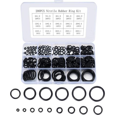 [NIEMALS VERWENDET] 200 O-Ringe, 15 Größen, Gummi, O-Ring für Sanitärinstallationen, Abdichtung und Isolierung von Rohren