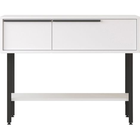 Tavolo consolle 100 x 30 x 76 cm bianco nero 030010890