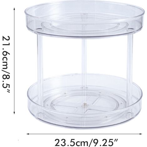 Plateau tournant transparent pour épices, organisateur de cuisine rotatif, récipient de rangement alimentaire pour placards de cuisine (1/5)