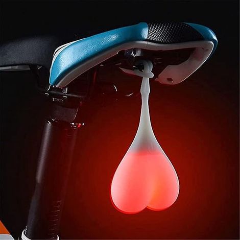 Fahrradrücklicht in Herzform (rot), LED-Fahrradreflektor, Fahrradrücklicht, Fahrrad-Kugelrücklicht, Sitzlehnen-Ei-Licht, Vo (1/5)