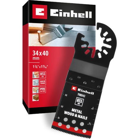 Einhell Lama Per Sega A Immersione Bimetallo 708043 - 34 Mm, Profondità 40 Mm, Finitura PTFE, Metallo E Legno