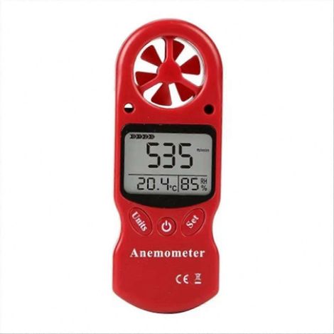 Un anémomètre numérique avec écran LCD, faisant également office de thermomètre, d'hygromètre et de mini-anémomètre portable (1/5)