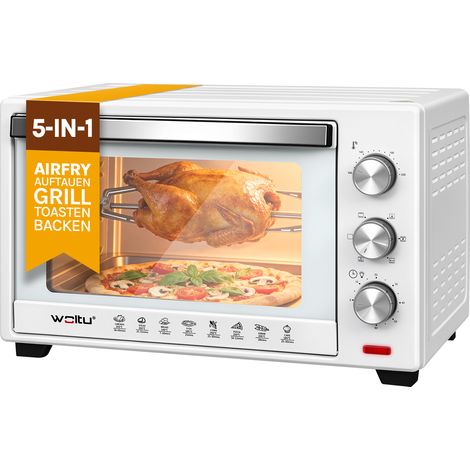 Woltu – Four électrique 32L – Mini four grill 1600W – Température 100-230℃ – Minuterie 60 min – Porte à double vitrage – Nettoyage facile