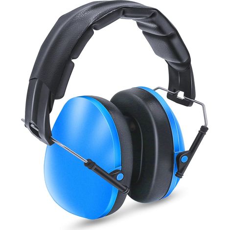 Casque Anti Bruit Enfant, Casque Pliable Réglable Confortabl, Serre-tête Souple pour Milieu Bruyant ou Stressant-Bleu (1/5)