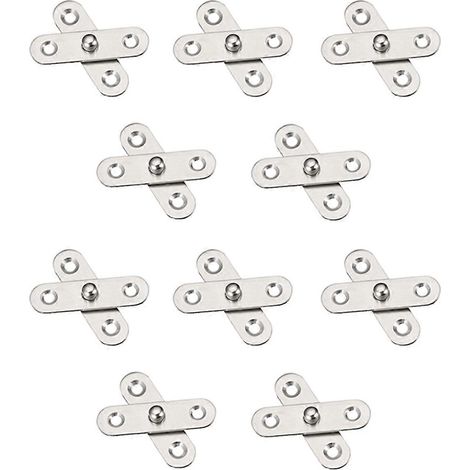 Lot de 10 charnières invisibles pour porte de placard de cuisine, rotation à 360°, couleur argent. (1/5)
