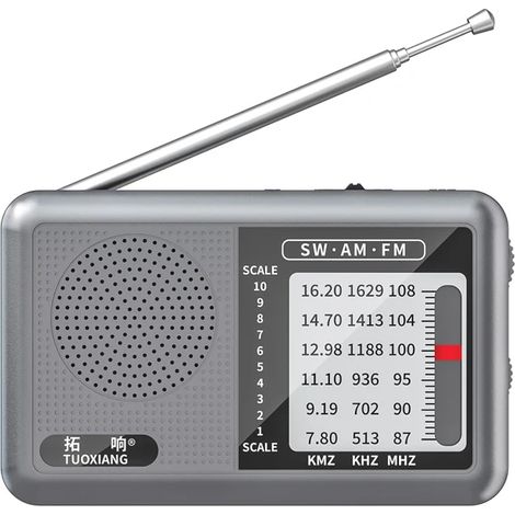 Mini radio portable FM/AM/SW, puce DSP haute sensibilité, haut-parleur intégré à volume élevé, compatible avec une prise casque 3,5 mm. (1/5)