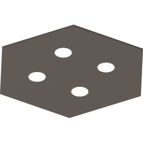 LUMICOM RIVER HEX Plafoniera, 4x GX53, max 8W, metallo, grigio tortora, 65x55cm