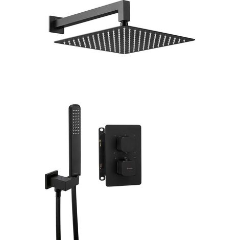 Deante Conjunto de ducha empotrada negro mate diseño moderno