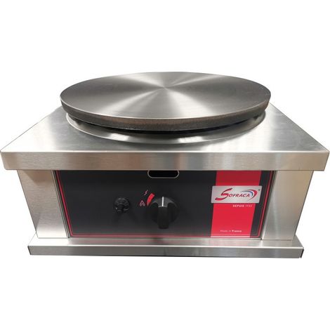 Crêpière gaz carrée professionnelle à usage intensif - Version simple - Diamètre 40 cm - Sofraca