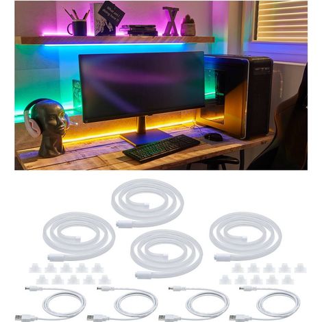 Paulmann 70558 Neon Colorflex USB Strip Set 4x1m 4x4,5W 5V Pink, Orange, Grün, Blau (1/5)