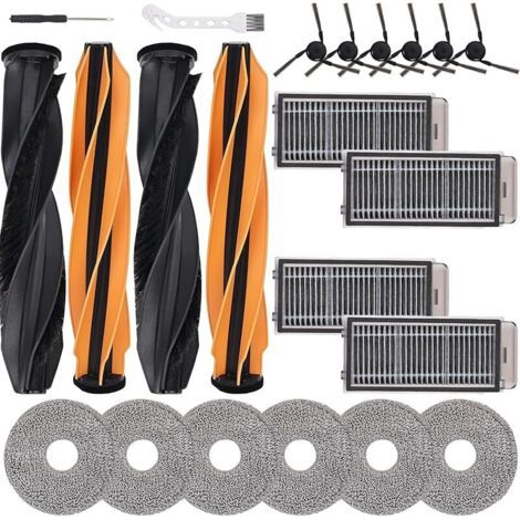 Kit accessoires pour Dreame X50 Ultra Complete/L40s Pro Ultra/L50 Pro Ultra, Pices Rechange pour Mova V50 Ultra avec 2 Brosses Principales Double, 4 Filtres, 6 Serpillere, 6 Brosses Latrales (1/5)