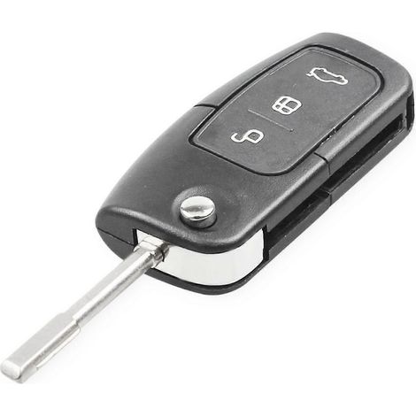 Coque vierge pour clé de voiture, coque de télécommande à 3 boutons, rabattable - pour Foc (1/4)