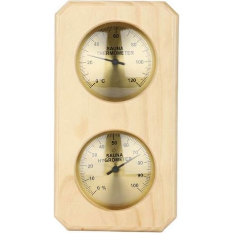Ce thermomètre et hygromètre 2 en 1 pour sauna est fabriqué en bois et convient à une utilisation en intérieur dans les hôtels ou (1/3)