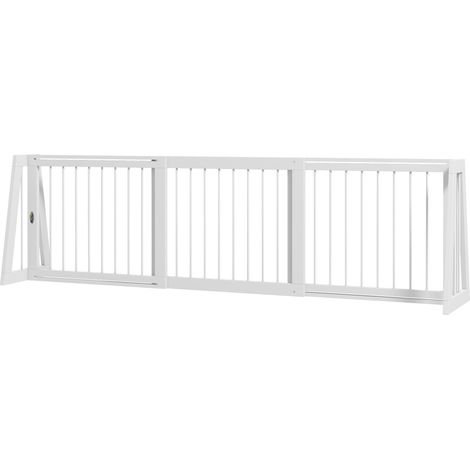 Cancello di sicurezza per animali retrattile 71-190 x 38.5 x 56 cm antiscivolo scandinavo minimalista in legno bianco 210007465