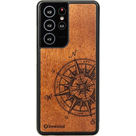 Custodia in legno per Samsung Galaxy S21 Ultra TRAVELER MERBAU (1/4)