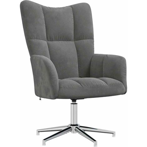 Maison Exclusive - Sedia Relax Grigio Scuro in Velluto (1/5)