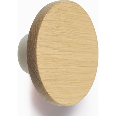 Crochet porte-manteau/crochet mural Basic - Rond - 65 mm - En bois (chêne naturel) (1/5)