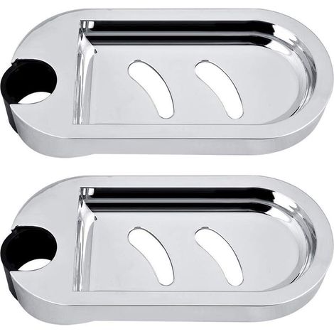 Porte-savon pour barre de douche 25 mm – 2 pièces en ABS et acier inoxydable – Installation facile – Design chromé pour savon sec – Bares (1/6)