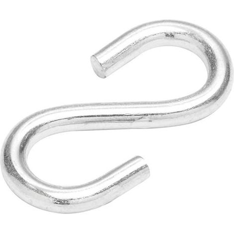 Gancio in acciaio zincato ad "S" per collegare la catena al guinzaglio -5 mm / 50 pezzi (1/2)