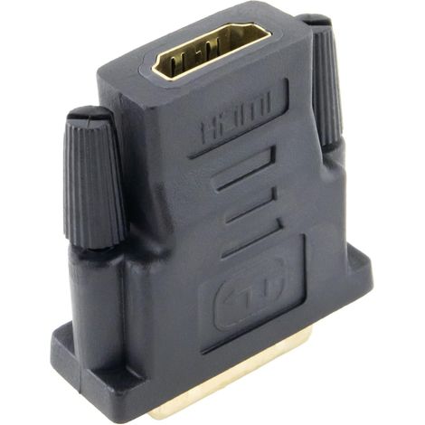 1 Adaptateur HDMI vers DVI-D, Connecteurs plaqués or, Résolution 1920x1200, Pour moniteur et projecteur (1/5)