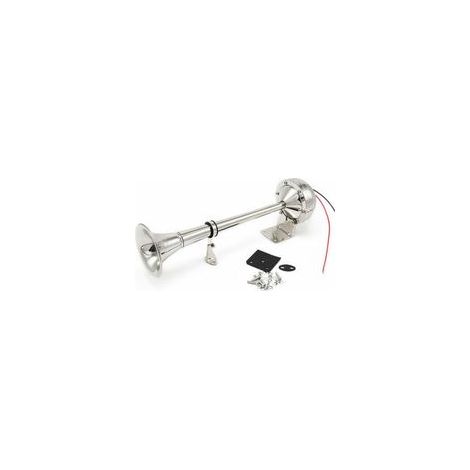 Klaxon monotube 125 dB en acier inoxydable – Klaxon 12V pour yacht et bateau – Avertisseur sonore puissant pour voiture