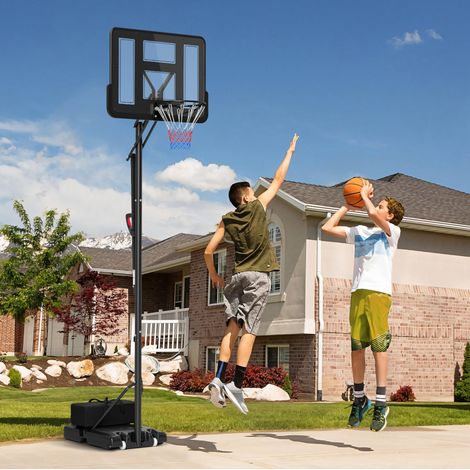 Canestro da basket outdoor regolabile in altezza 230-305 cm in acciaio nero OKWISH (1/5)