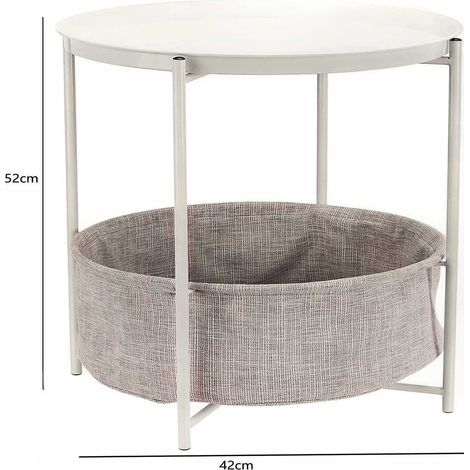 Table de nuit chevetd'appoint Ronde de rangement 42x42x52CM (1/4)
