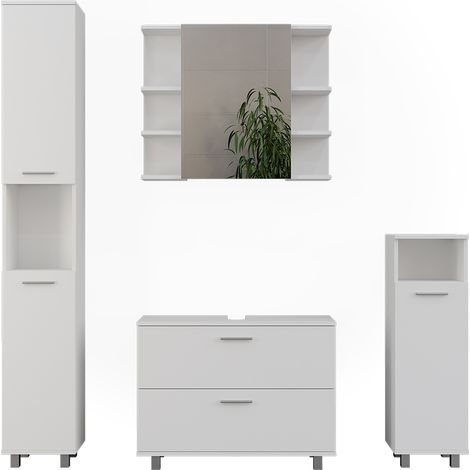Badmöbel-Set Ilias, Weiß, 4 Teile, Vicco