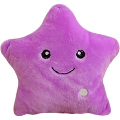 Oreiller En Peluche Coloré à LED, étoile Lumineuse Scintillante, Coussin, Jouet Pour Enfant, Cadeau Violet (1/5)