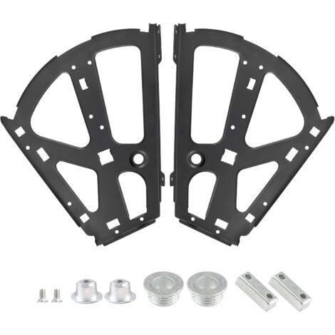 Charnière de tiroir double pour armoire à chaussures, cadre réversible, quincaillerie de remplacement en acier inoxydable noir 2 pièces (1/5)