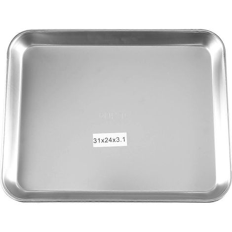 Plateau de service carré, plateau en métal, plateau à rouler, plateau pour instruments, plateaux en acier inoxydable, matériel de tatouage-31.00X24.00X3.10CM-Silver