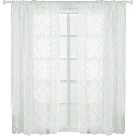 Rideau 100x250cm en Polyester à Beau Motif Moderne - Occultant pour Chambre ou Salon (Bleu) (1/5)