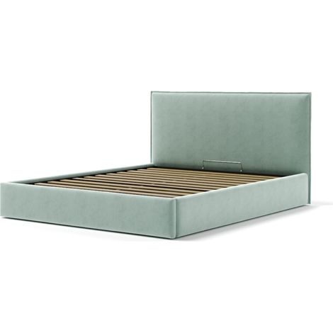 letto matrimoniale contenitore "zoom" in tessuto celeste 160x190 cm