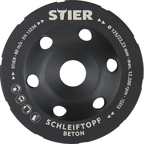 [NEUWERTIG] B-Ware Marken Diamant Schleiftopf Doppelt ø125mm Bohrung 22,23 Mm Beton Schleiftopf