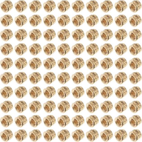 100 Pièces Écrou Moleté en Cuivre, Insert Résistant à Chaleur (1/5)