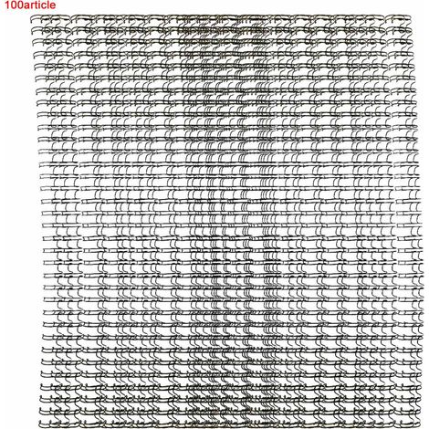 Lot de 100 fils de reliure noirs 9.5mm, format A4, 34 dents, boucle double 3:1, pour calendriers et reliure fer (1/5)