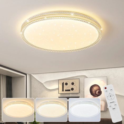 Plafoniera in cristallo da 48 W, moderna plafoniera a LED con telecomando, lampadario a LED a risparmio energetico, 3 temperature di colore, φ40 cm (1/5)