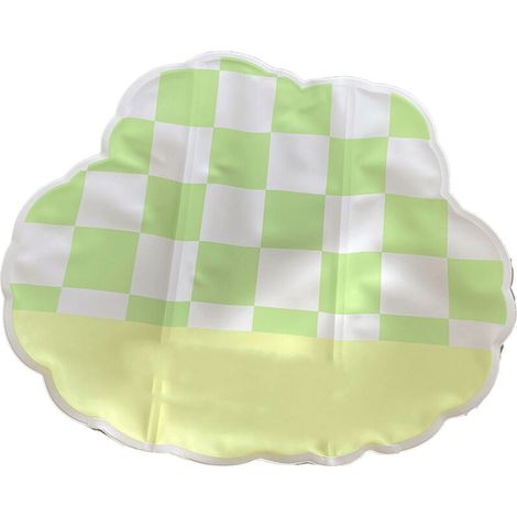 Coussin Rafraîchissant Gel - Modèle Lapin à Carreaux Vert - Portable et Pliant pour Bureau et Étudiants (1/5)