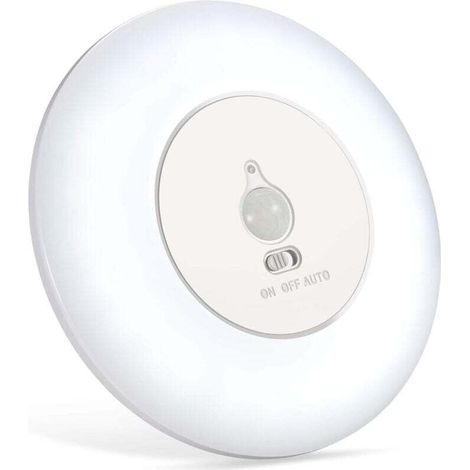 [NEVER USED] LED ceiling light with motion detector, battery-operated, 6000 K, wireless ceiling light for closets, wardrobes, basements, pantries, stairs [Energy Class A+] (1/4)