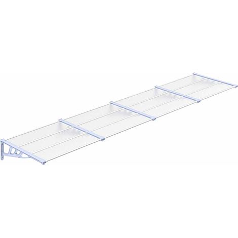 Maison Exclusive - Türvordach Grau und Transparent 396x90 cm Poly